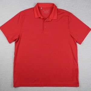 Under Armour Polo Shirt Mens XL Red Polyester Elastane Short Sleeve Playoff